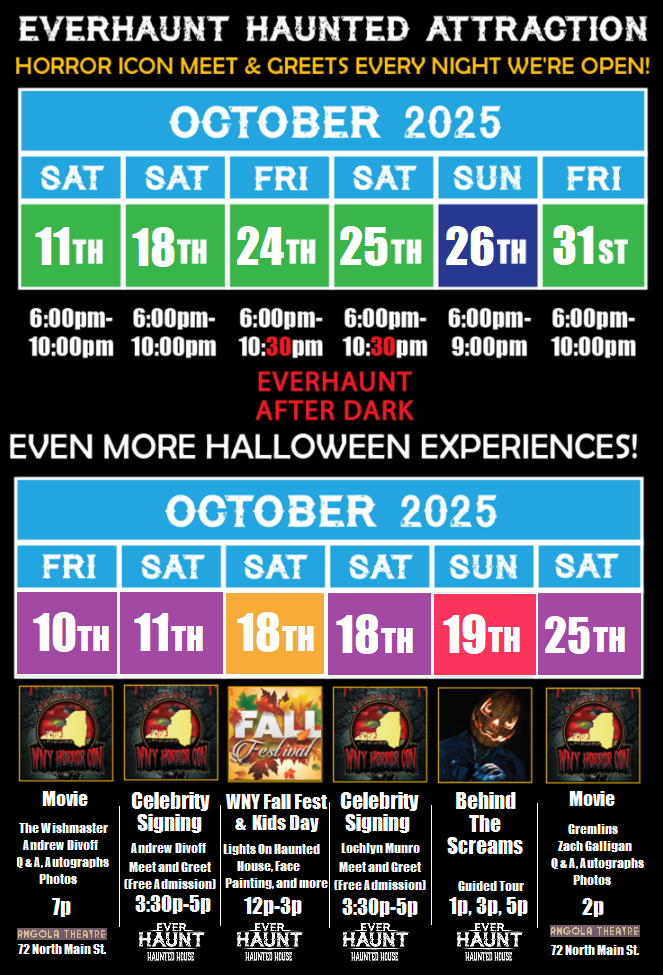 EverHaunt October 2025 Schedule